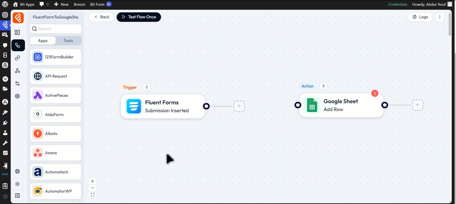 Use JSON Parser tool in Bit Flows - Drag and Drop JSON Parser to Workflow