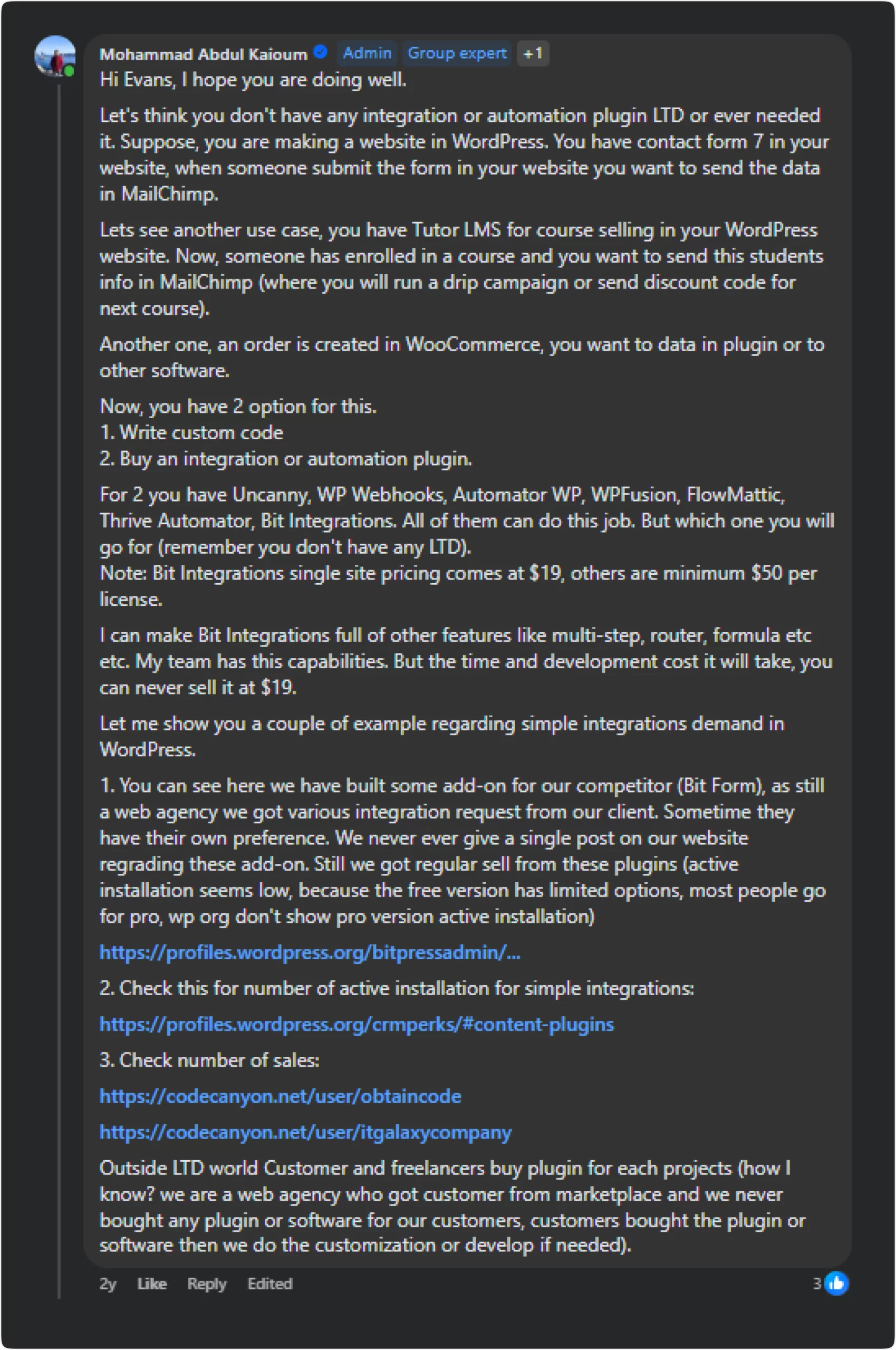 More reasons were explained