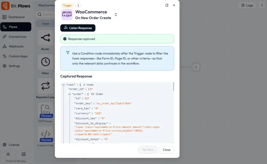 Integreer WooCommerce via Bit Flows 