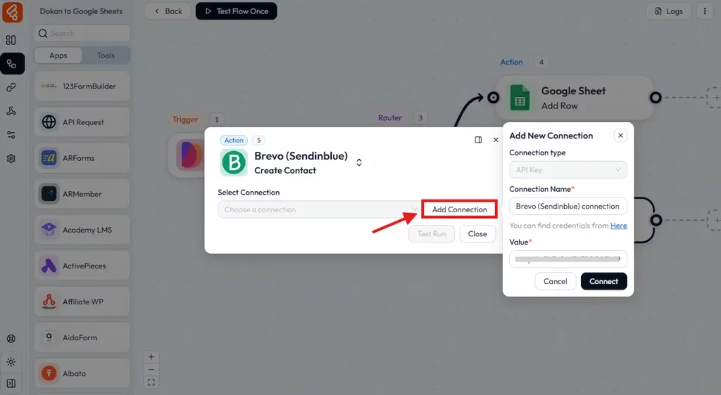 Brevo über Bit Flows anschließen