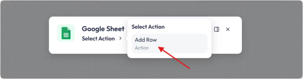 Google Sheet als Aktionsereignis hinzufügen