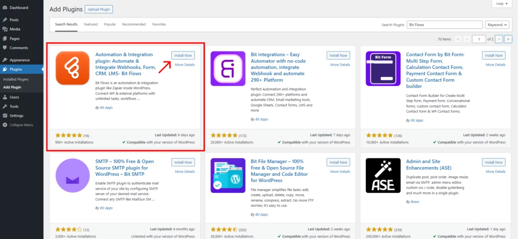 Instalar y activar Bit Flows