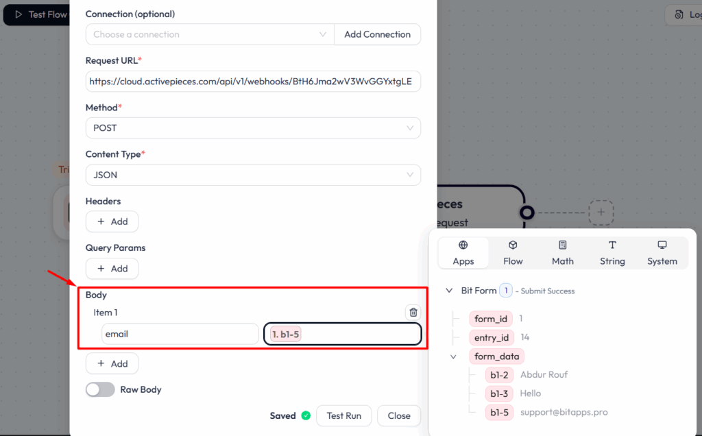 ActivePieces Integrations with Bit Flows  - Body