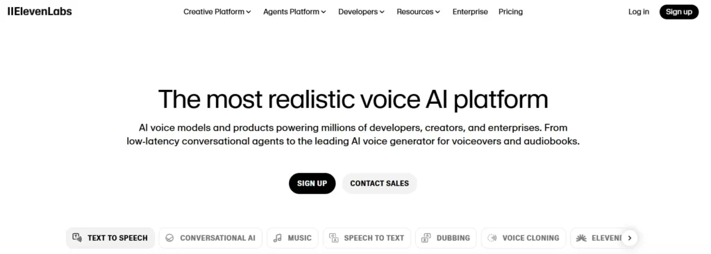 ElevenLabs - Best AI voice tool for startups
