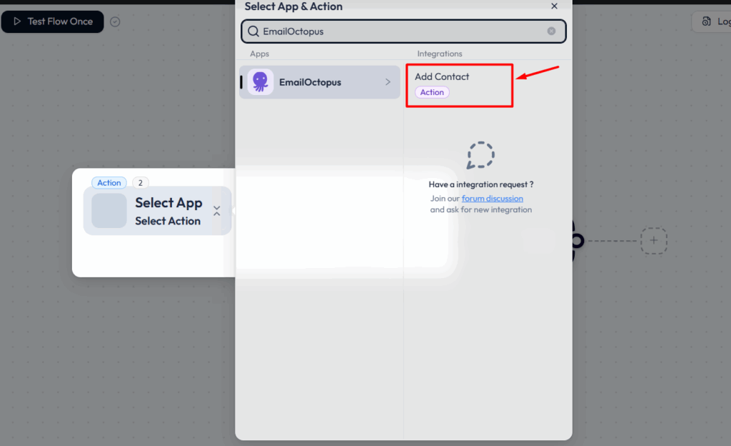 EmailOctopus Integrations with Bit Flows - Choose Event