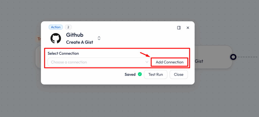 GitHub Integrations with Bit Flows - Click on Add Connection