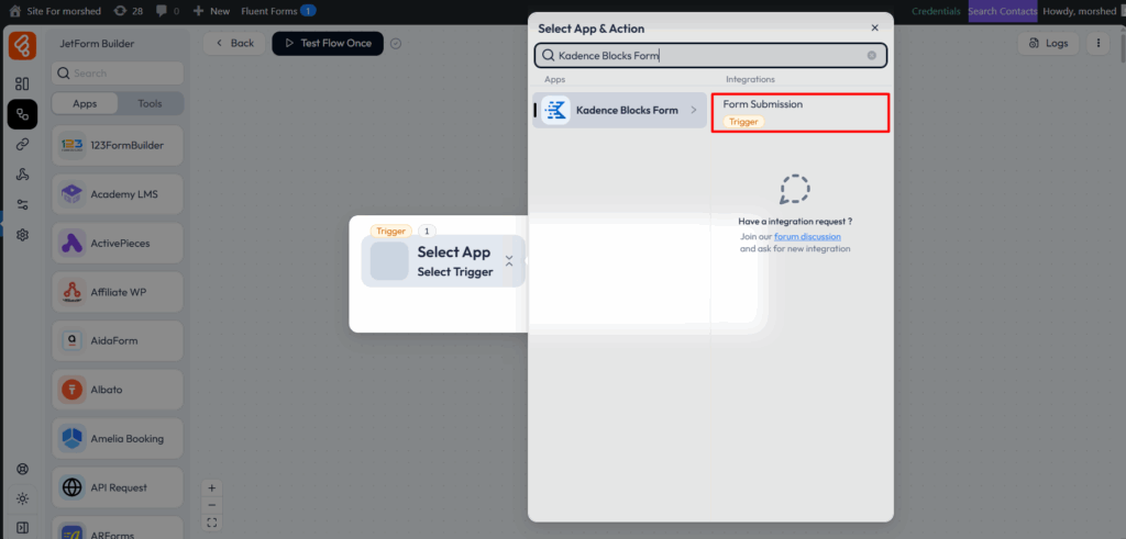 Kadence Blocks Form Integrations with Bit Flows