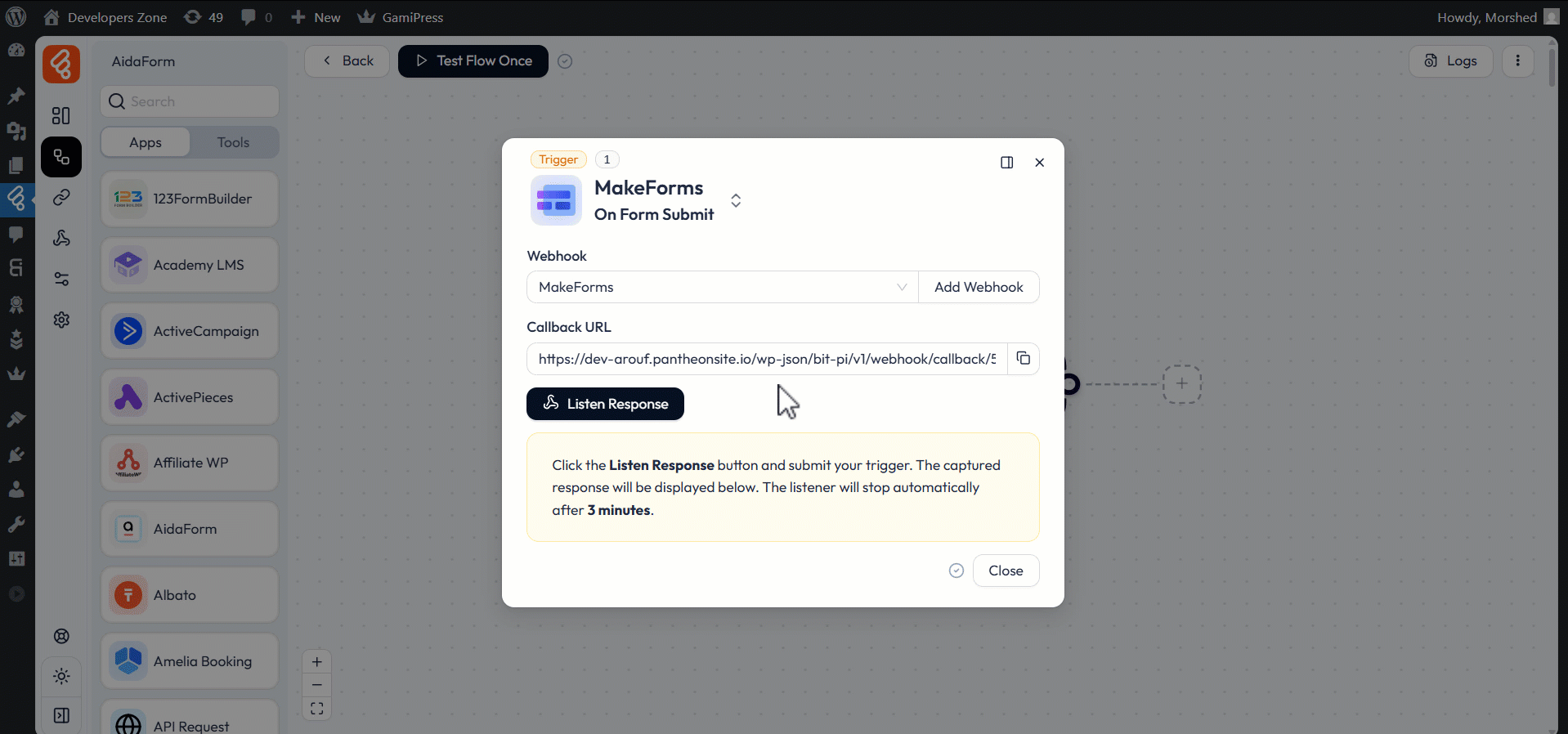 MakeForms integrations