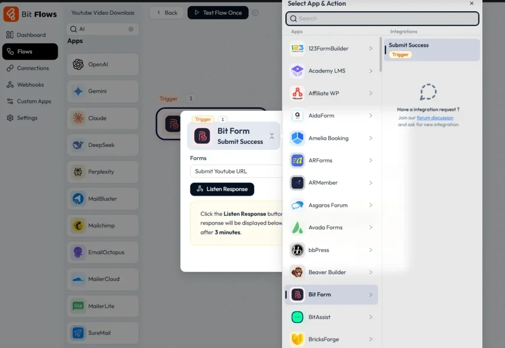 Selezionare il modulo di attivazione per ottenere il link a YouTube