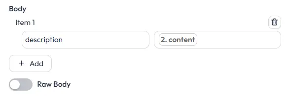 añadir cuerpo de descripción