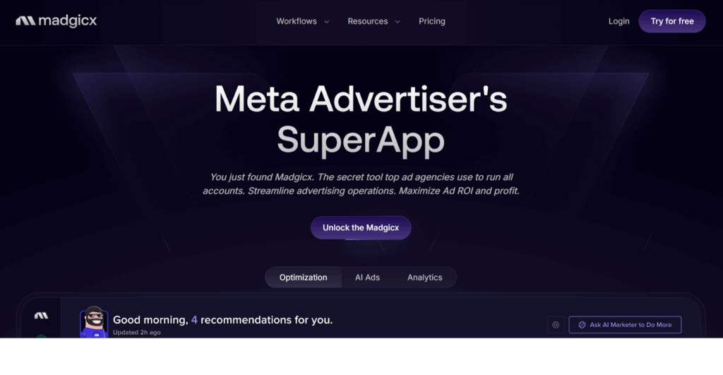 Madgicx ( Optimización de anuncios mediante IA )