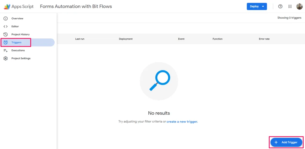 Triggers toevoegen aan Google Formulieren