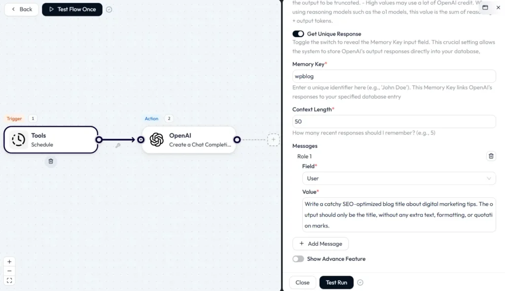 Añadir aviso para escribir el título de la entrada del blog