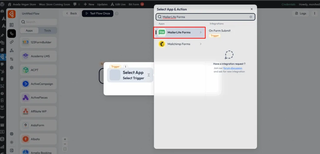 MailerLite Forms integrations as trigger - MailerLite Forms integrations with Bit Flow