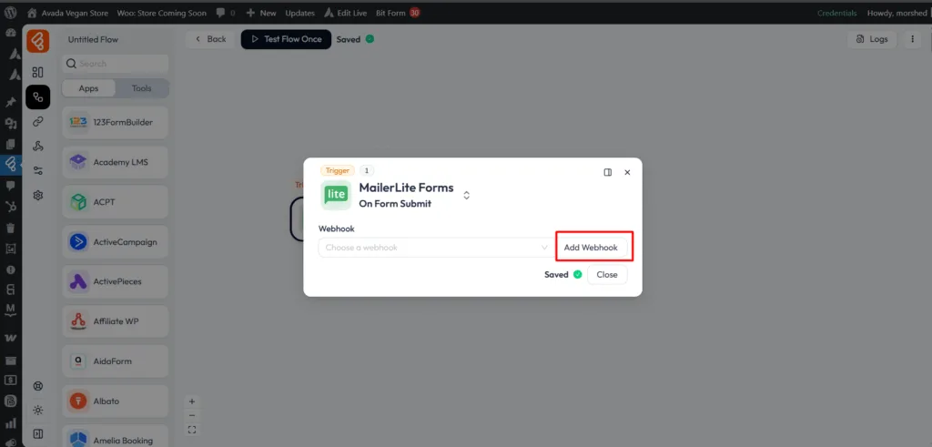 MailerLite Forms integrations as trigger - MailerLite Forms integrations with Bit Flow