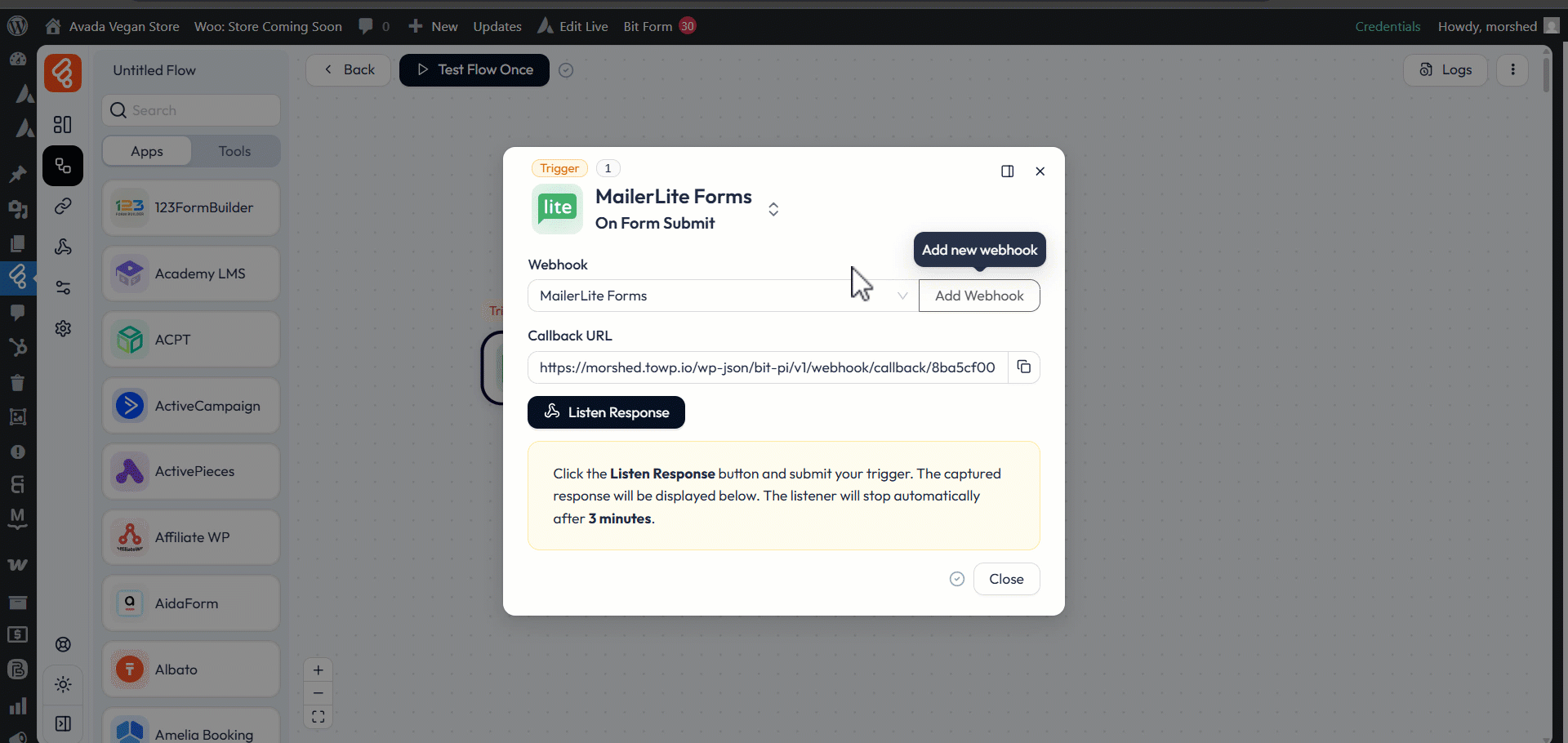 MailerLite Forms integrations as trigger - MailerLite Forms integrations with Bit Flow