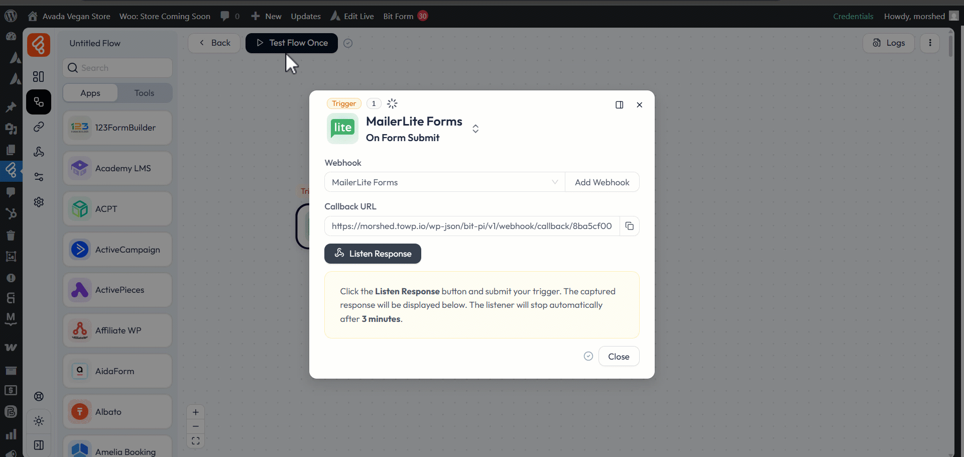 MailerLite Forms integrations as trigger - MailerLite Forms integrations with Bit Flow