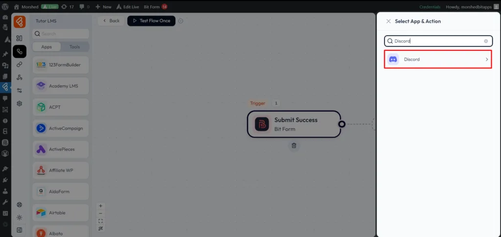Discord Integrations as Action