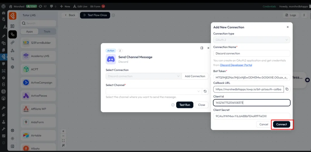 Discord Integrations as Action