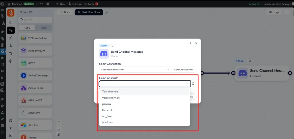 Discord Integrations as Action