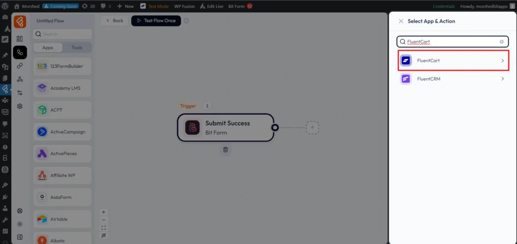 FluentCart Integrations As Action
