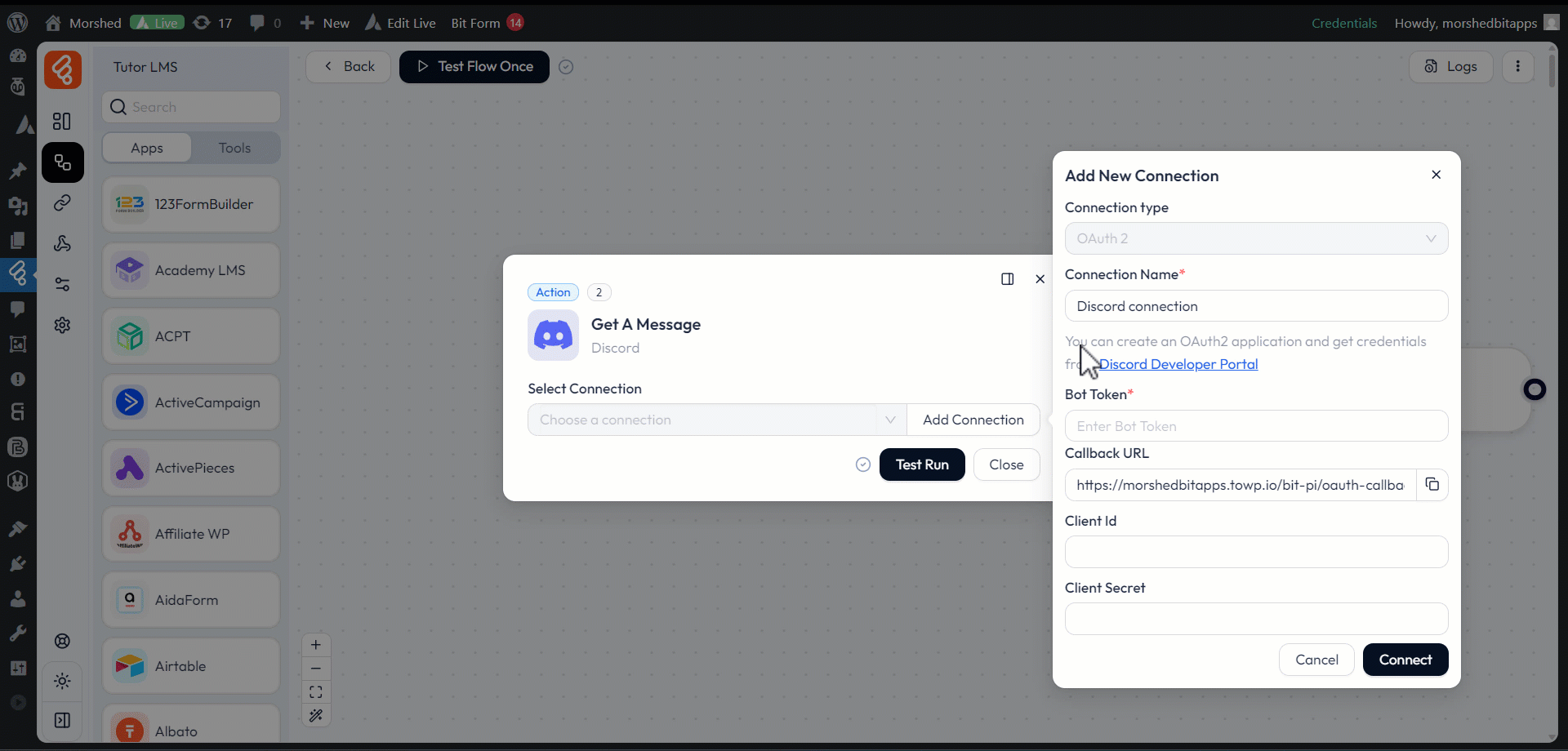 Discord Integrations as Action