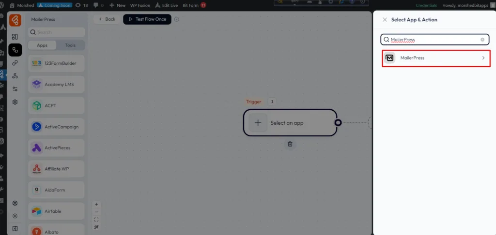 MailerPress Integrations as Action