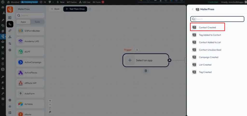 MailerPress Integrations as Action