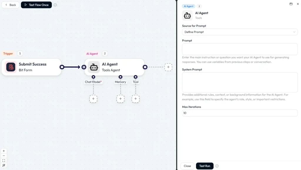 Bit Flows AI Agent Interface