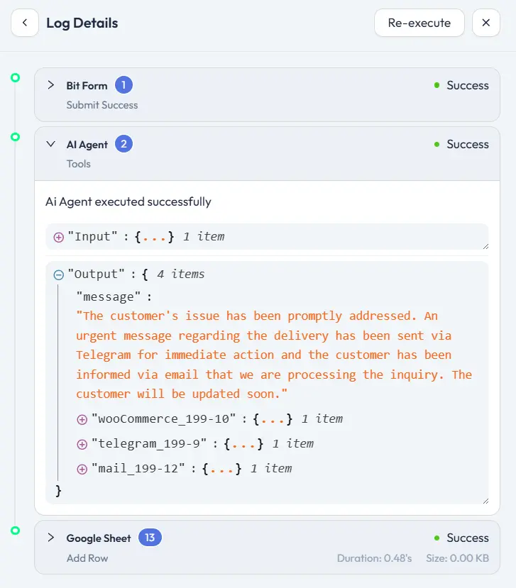 Bit Flows AI Agent Logs