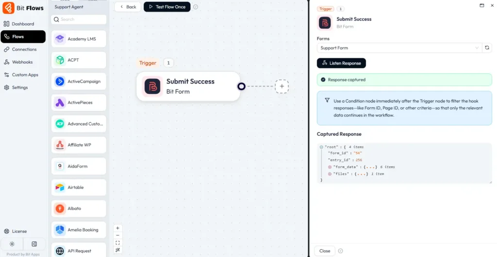 Building workflow in WordPress by using Bit Flows AI Agent