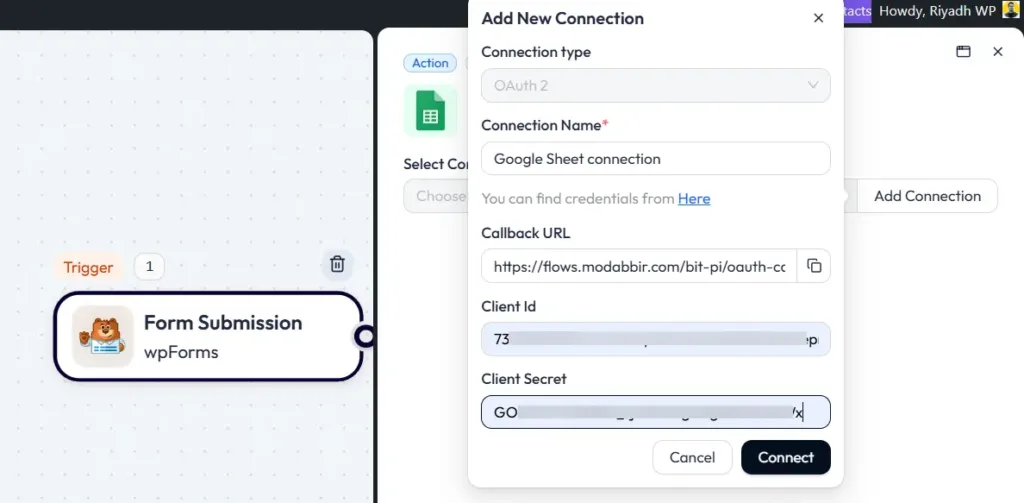 Connect Google Sheets with WPForms for free