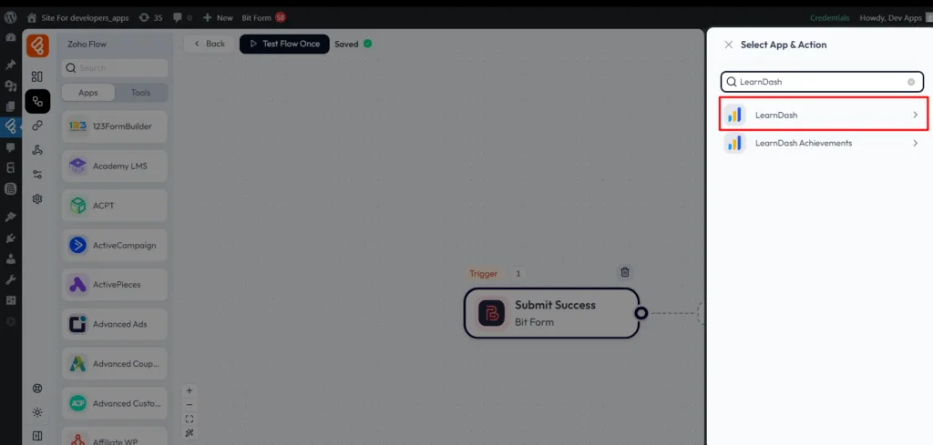 LearnDash Integrations as Action