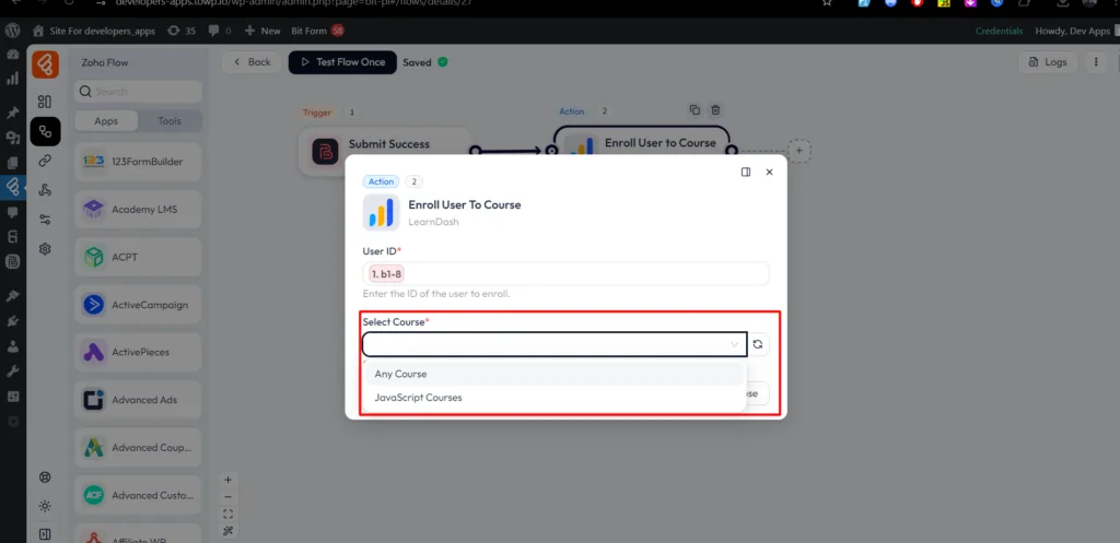 LearnDash Integrations as Action