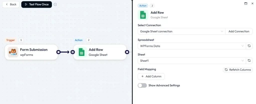 Select sheets from your list to send WPForms data to Google Sheets