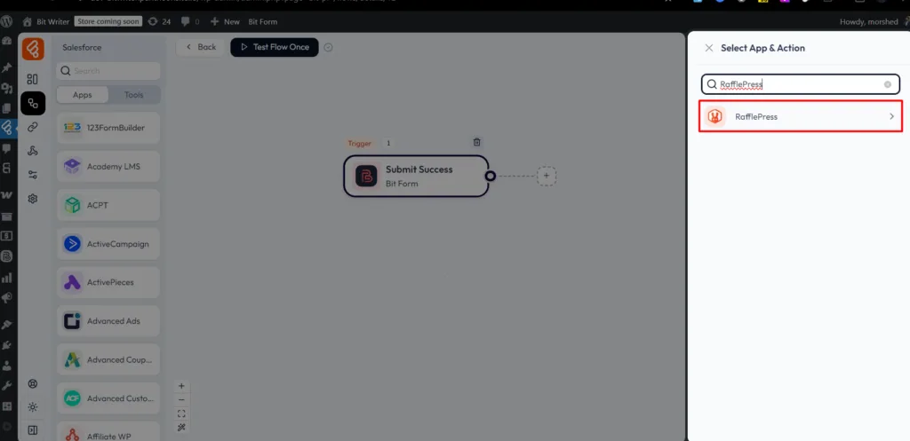 RafflePress Integrations as Action