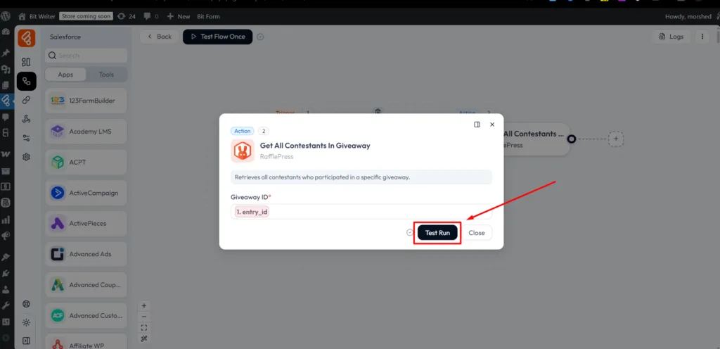 RafflePress Integrations as Action