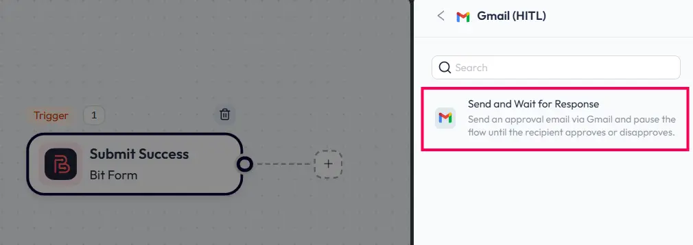 Select the gmail Human in the loop