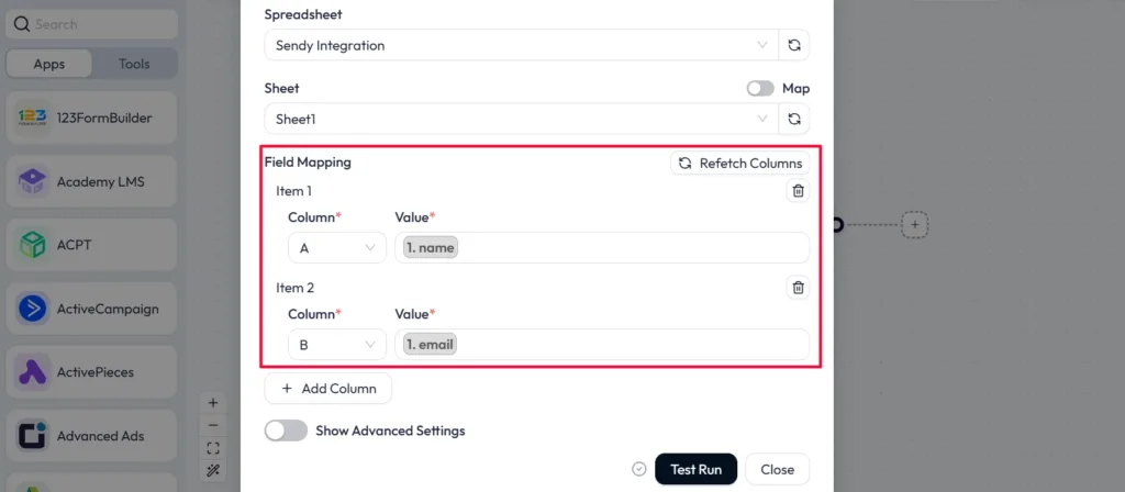 Sendy Integration With Bit Flows Field Mapping
