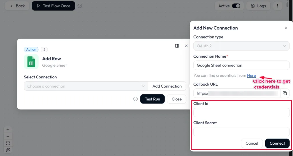 Sendy Integration with Bit Flows get credentials