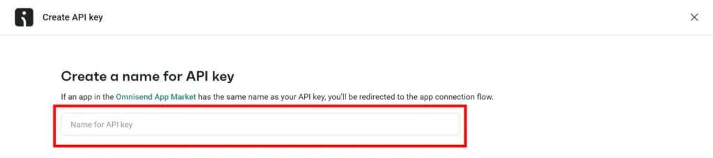 omnisend integration with bit flows add api key name