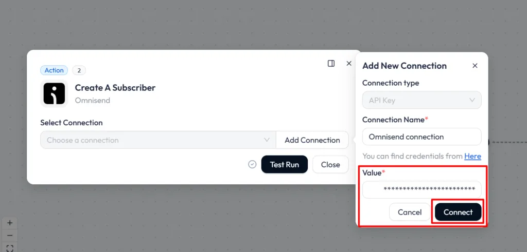 omnisend integrations with bit flows paste api value