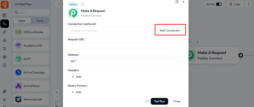 pabbly connect integration with bit flows add connection