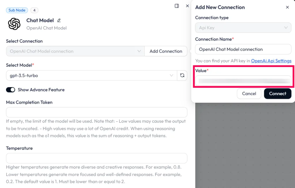 Chatgpt API key setup