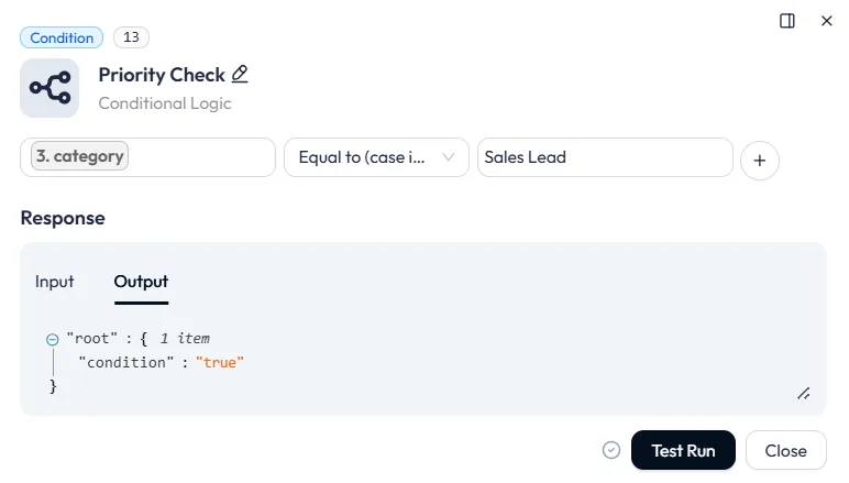 Priority Check set up for condition logic
