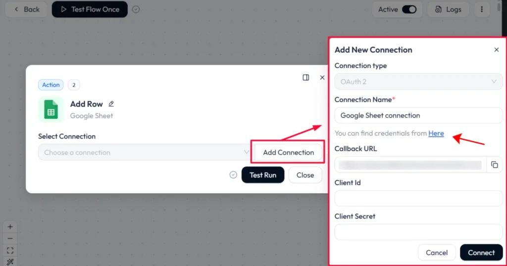 Tawk.to Integration with Bit Flows - Google Sheets Authorization