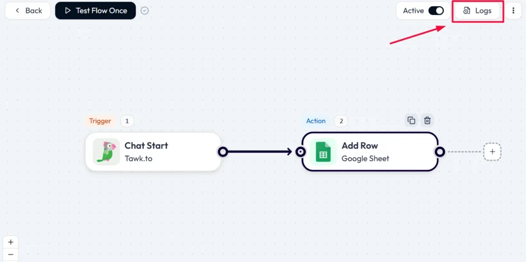 Tawk.to Integration with Bit Flows - Integration Logs