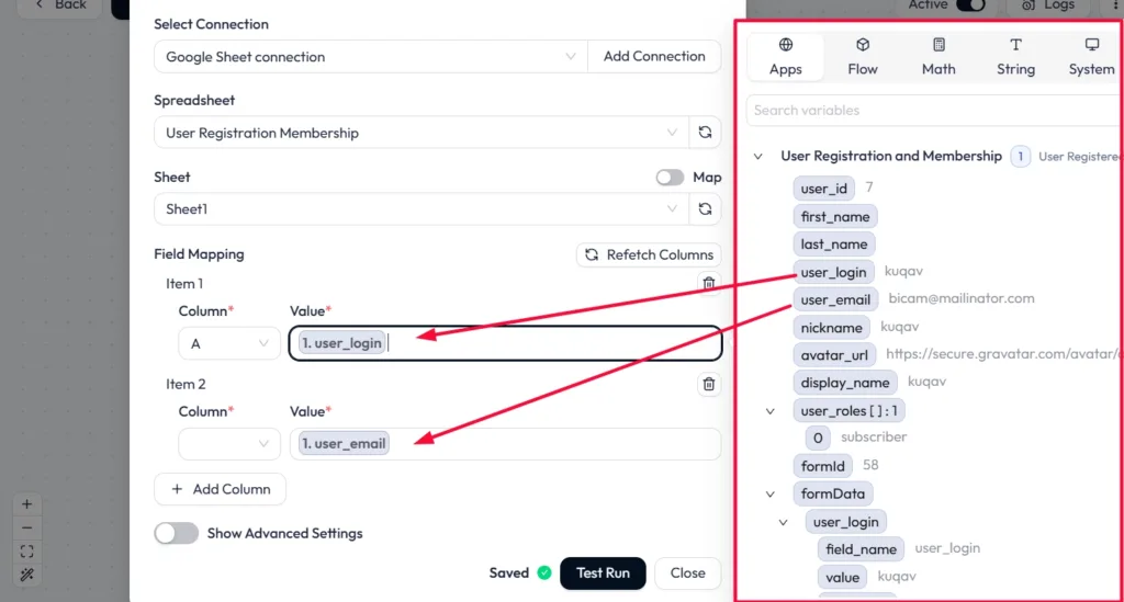 User Registration & Membership Integration with Bit Flows- field mapping