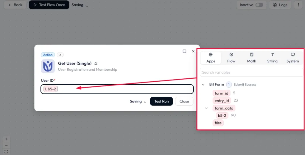 User Registration & Membership as action with Bit Flows- add User ID