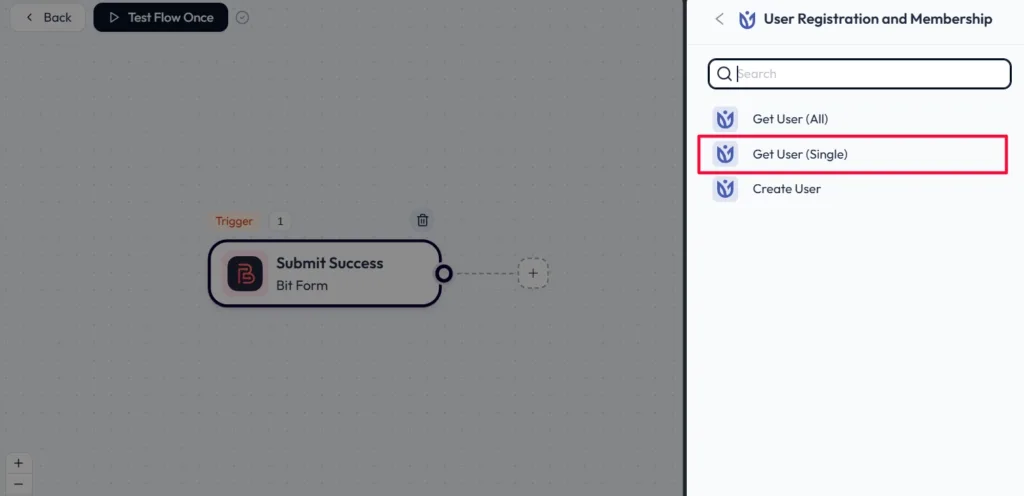 User Registration & Membership as action with Bit Flows- select event